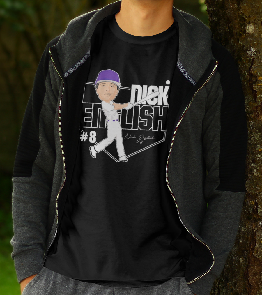 Nick English Caricature Signature Baseball Nick English #8 T-Shirt