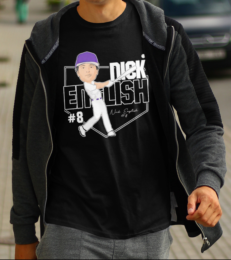 Nick English Caricature Signature Baseball Nick English #8 T-Shirt