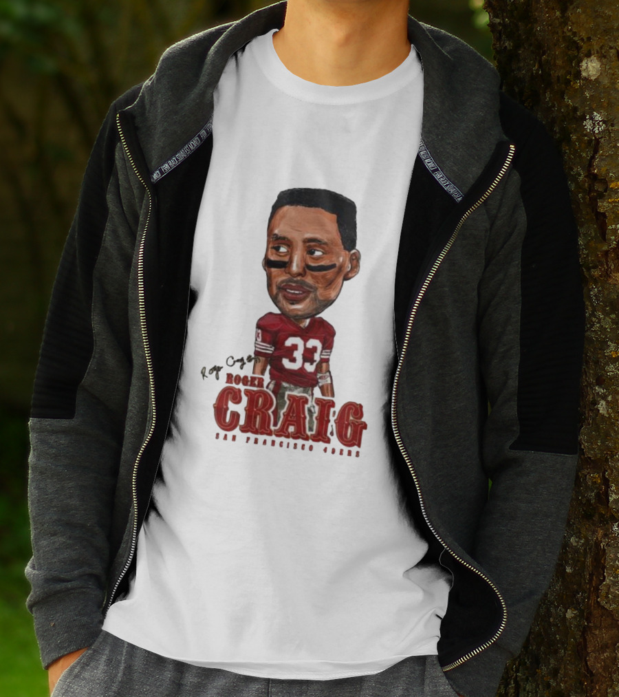 Roger Craig San Francisco 49ers 33 Big Head Character T-Shirt