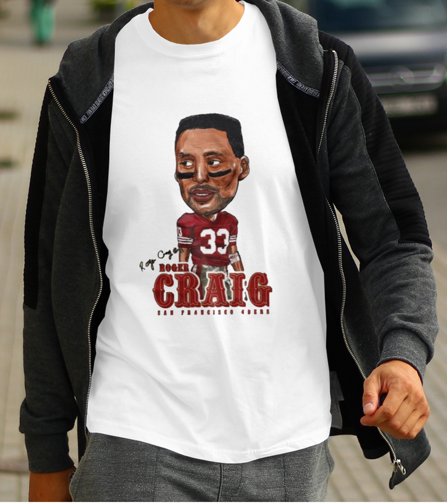 Roger Craig San Francisco 49ers 33 Big Head Character T-Shirt