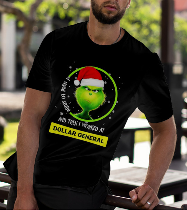 Santa Grinch I Used To Smile And Then I Worked At Dollar General Christmas T-Shirt