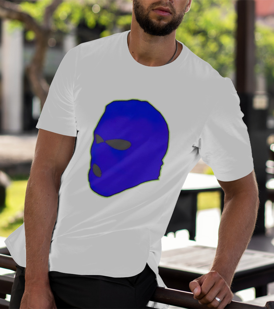 Seahawks Ski Mask Hoodie Graphic Blue Outline T-Shirt