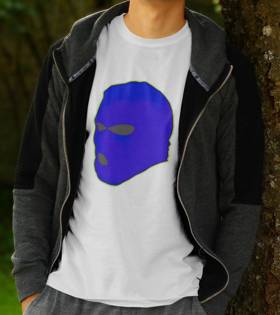 Seahawks Ski Mask Hoodie Graphic Blue Outline T-Shirt
