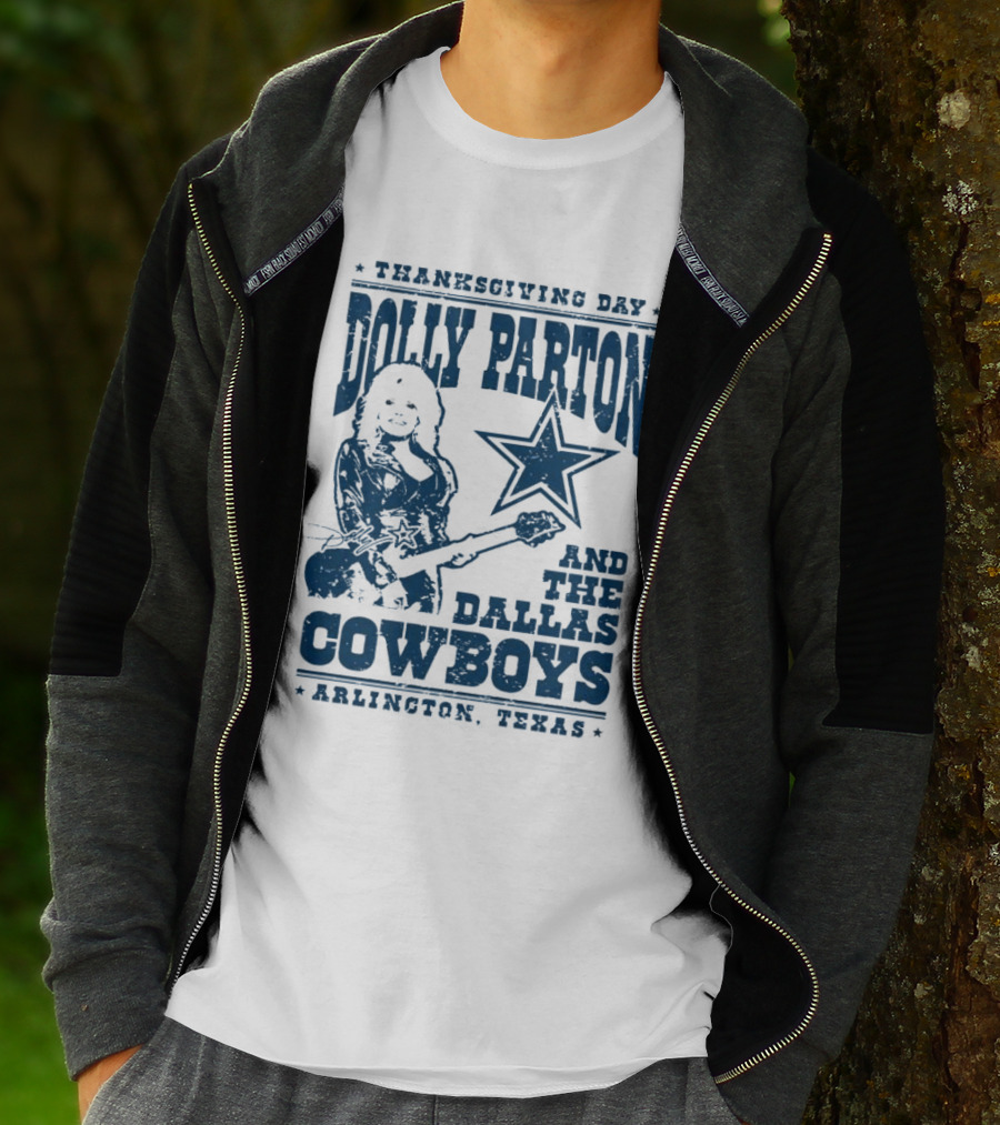 Thanksgiving Day Dolly Parton And The Dallas Cowboys Arlington Texas Star Guitar T-Shirt