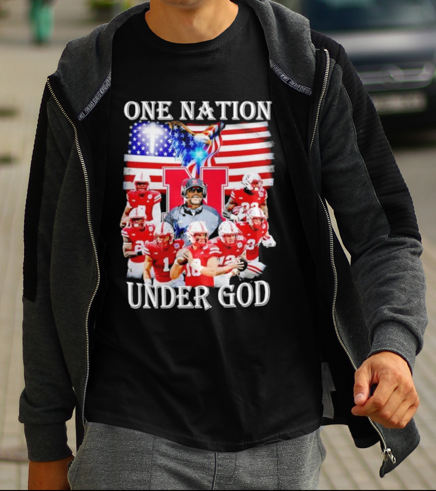 USA Flag One Nation Under God NC State Wolfpack Football Team Players T-Shirt