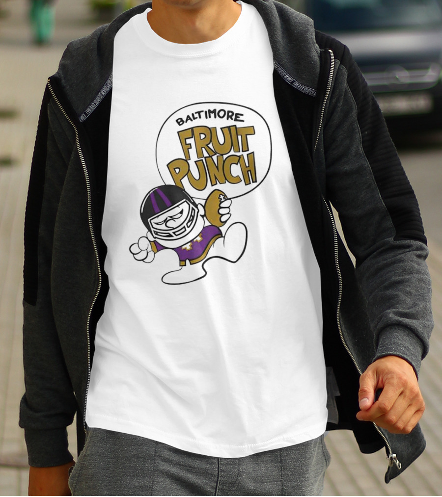 Baltimore Fruit Punch Football Character Purple And Gold T-Shirt