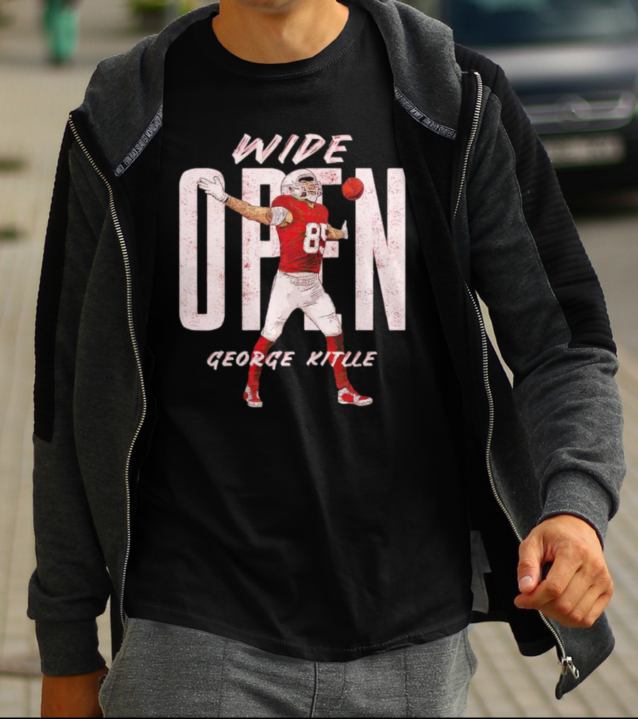 Wide Open George Kittle Football Catch T-Shirt
