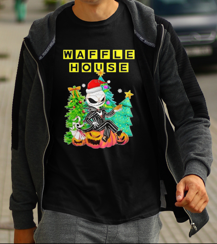 Waffle House Jack Skellington Christmas Tree Pumpkin T-Shirt