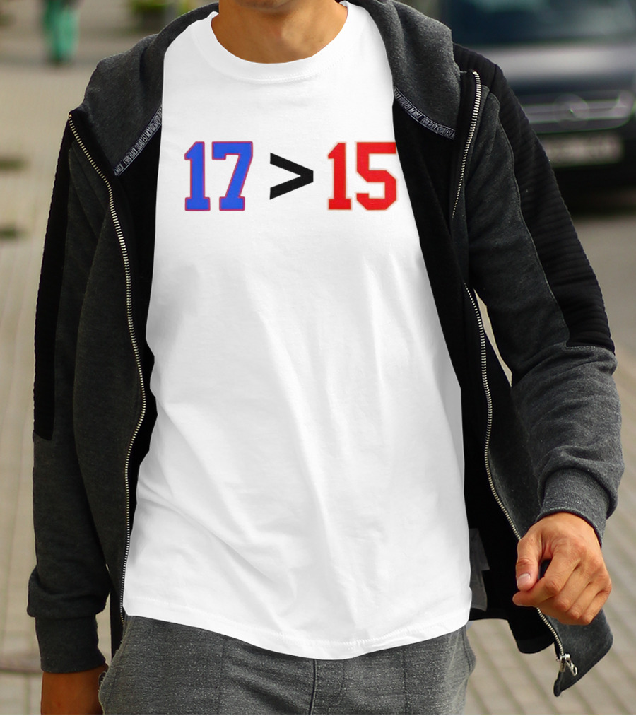 Josh Allen 17 Greater Than Patrick Mahomes 15 T-Shirt
