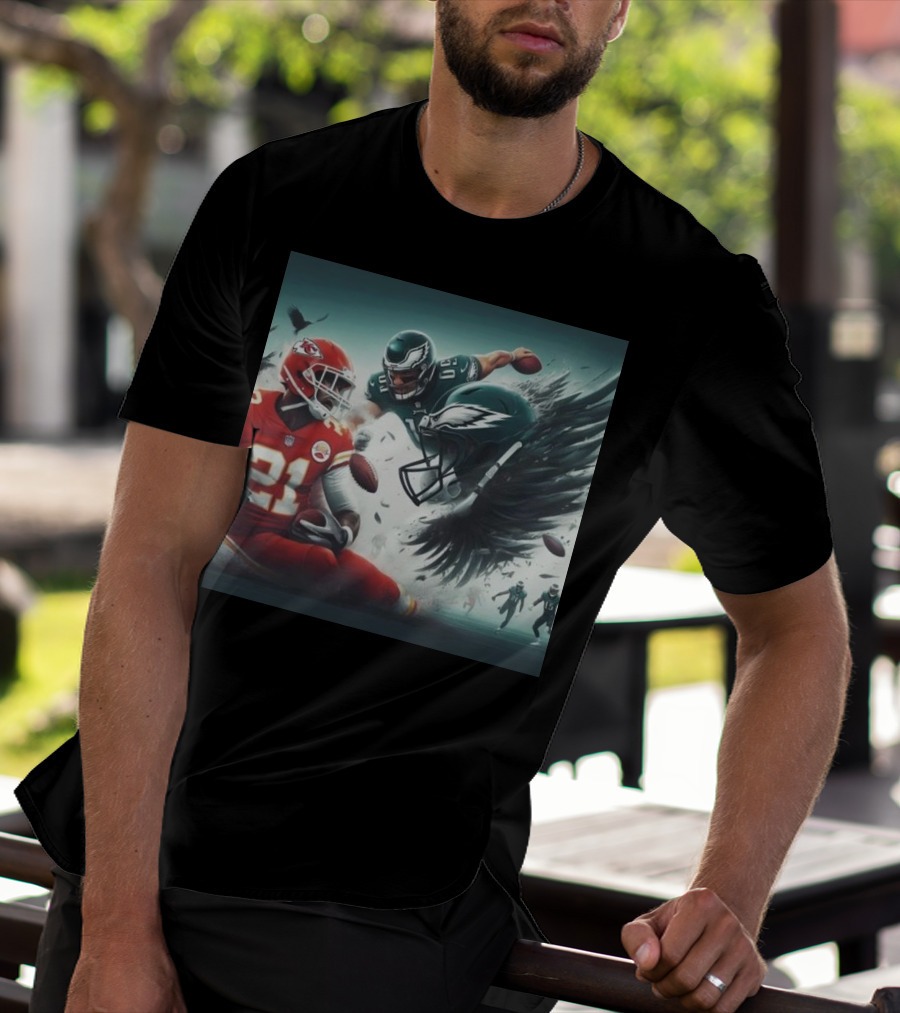 Mike Edwards Kansas City Chiefs Defensive Action Against Philadelphia Eagles Showdown T-Shirt