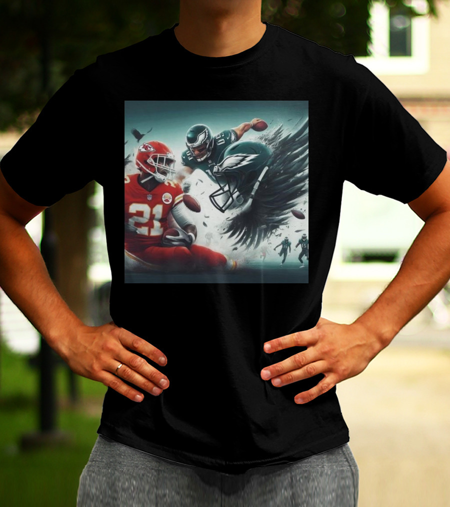 Mike Edwards Kansas City Chiefs Defensive Action Against Philadelphia Eagles Showdown T-Shirt