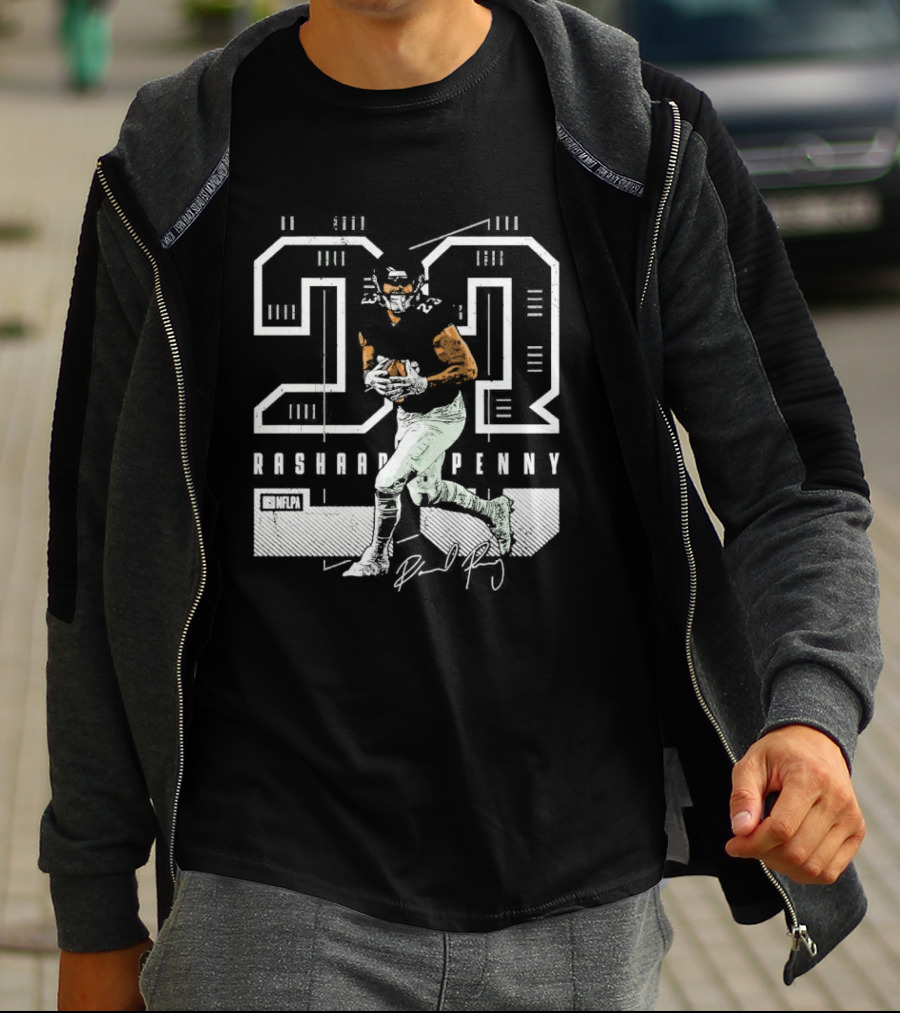 Rashaad Penny 23 NFLPA Philadelphia Football Signature T-Shirt