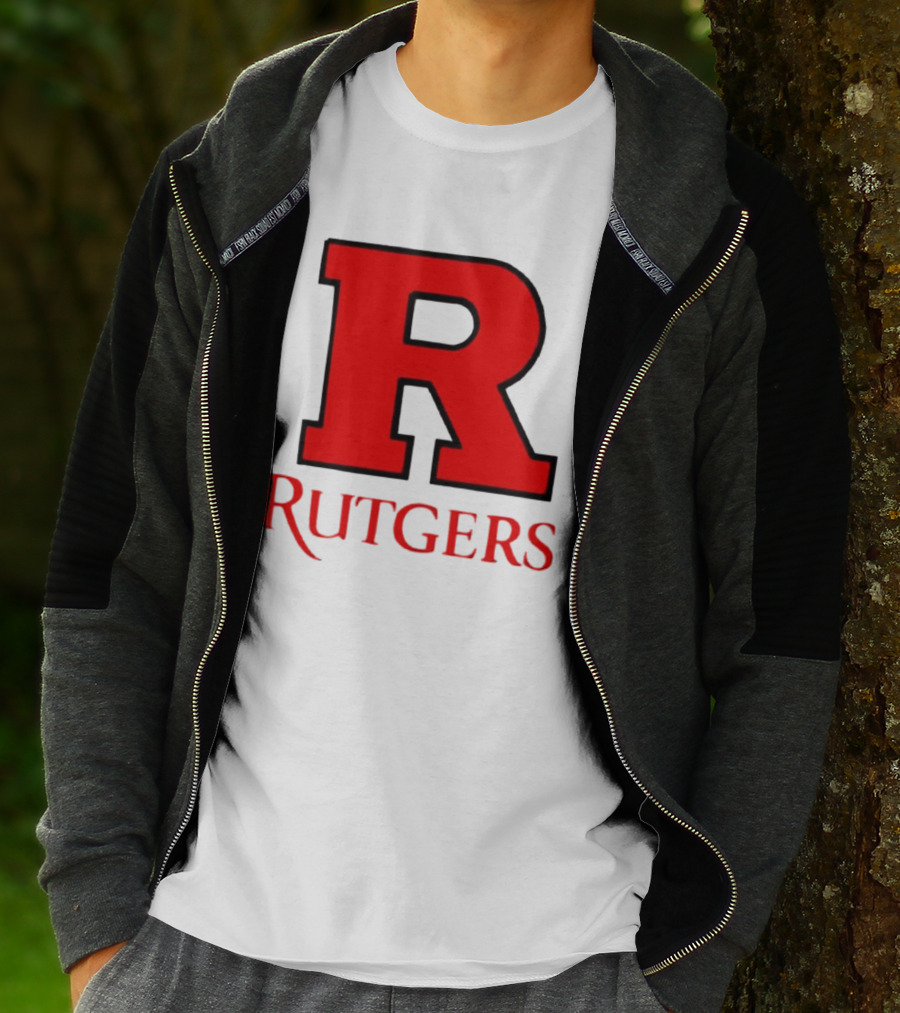Rutgers University Red R Icon With Text T-Shirt