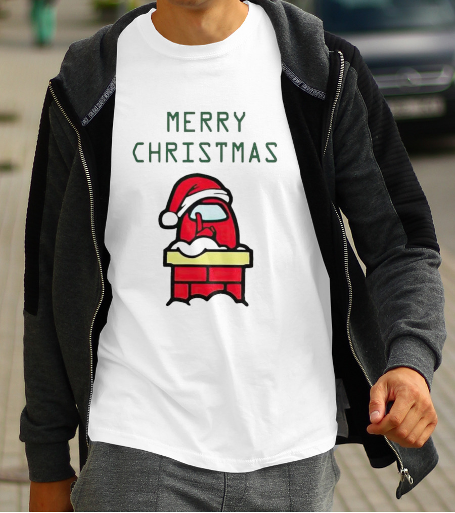 Merry Christmas Santa Among Us Chimney Character T-Shirt