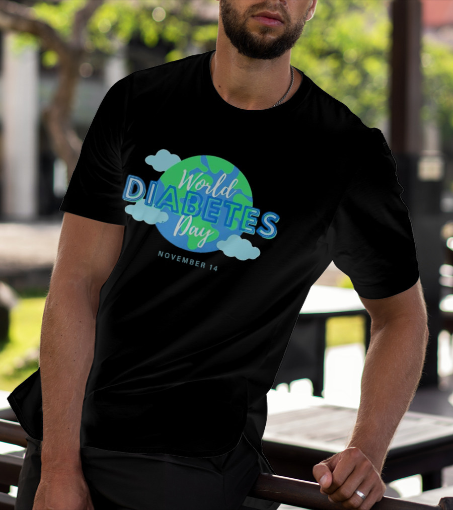 World Diabetes Day November 14 Earth And Clouds T-Shirt
