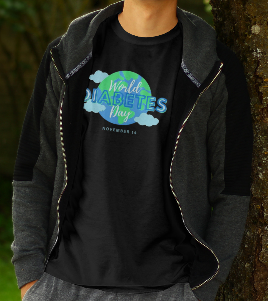 World Diabetes Day November 14 Earth And Clouds T-Shirt