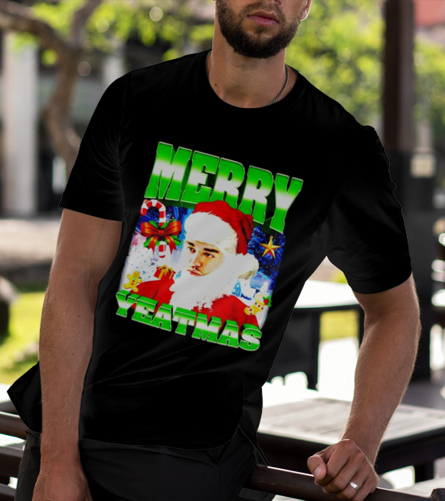 Merry Yeatmas Yeat Rapper Christmas Santa Claus Holiday T-Shirt
