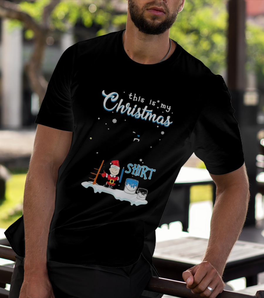 Snoopy And Charlie Brown This Is My Christmas Carolina Panthers T-Shirt