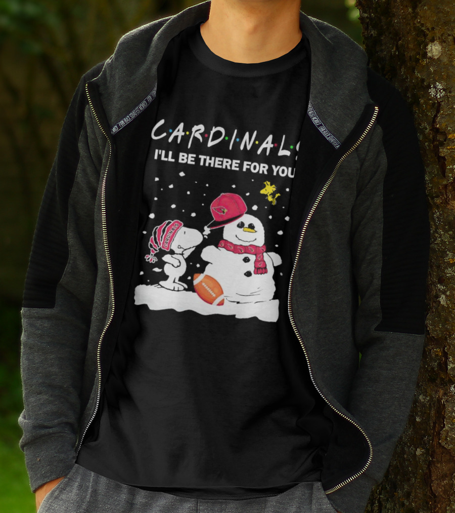 Cardinals I'll Be There For You Snoopy And Snowman Christmas T-Shirt