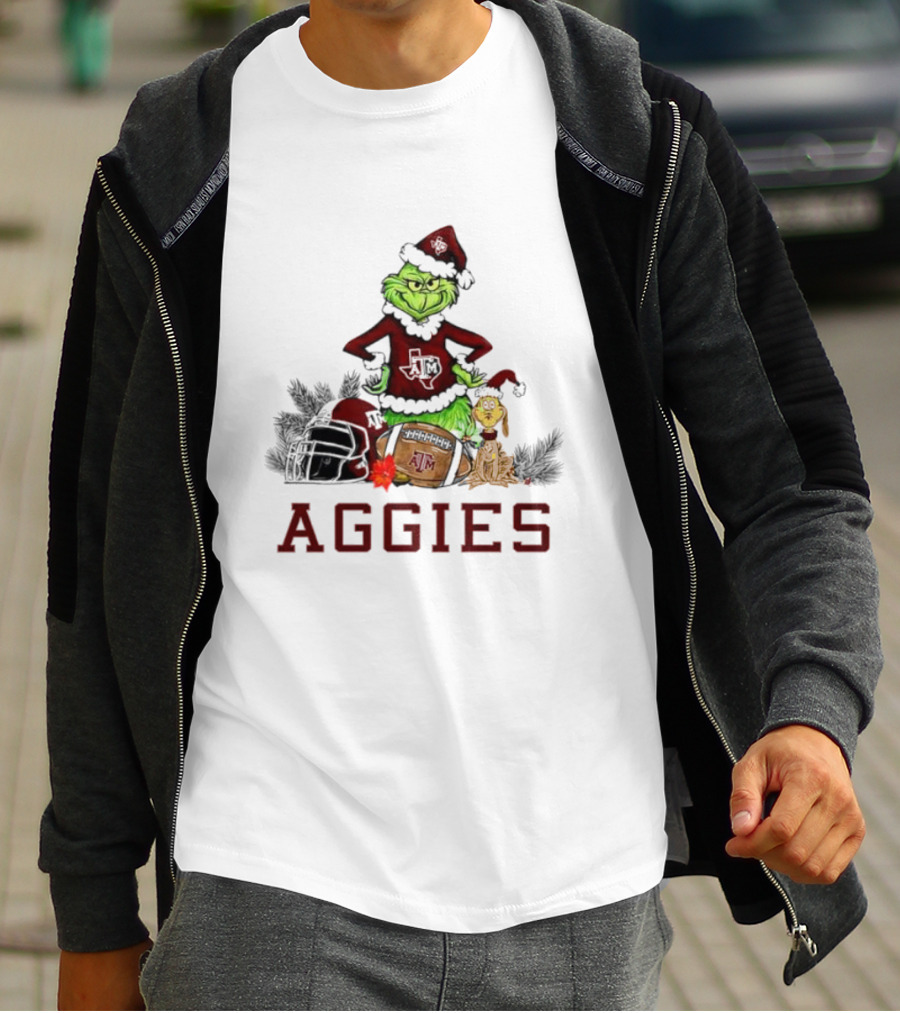 Texas A&M Aggies Grinch Max Dog Christmas Football Humor T-Shirt