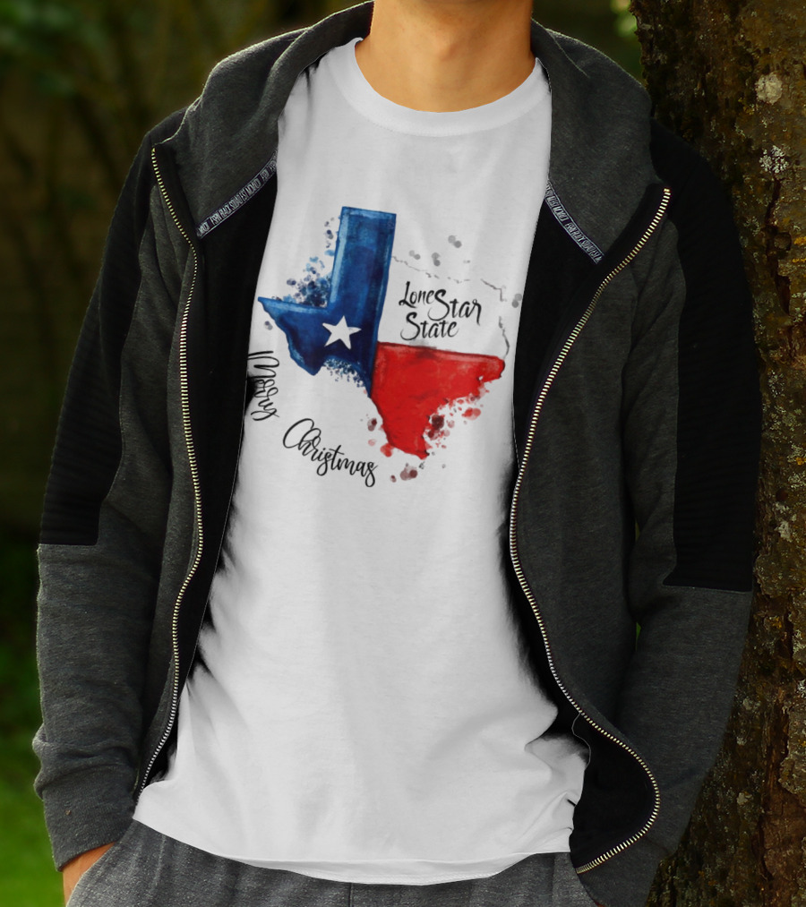 Texas Flag Lone Star State Merry Christmas T-Shirt