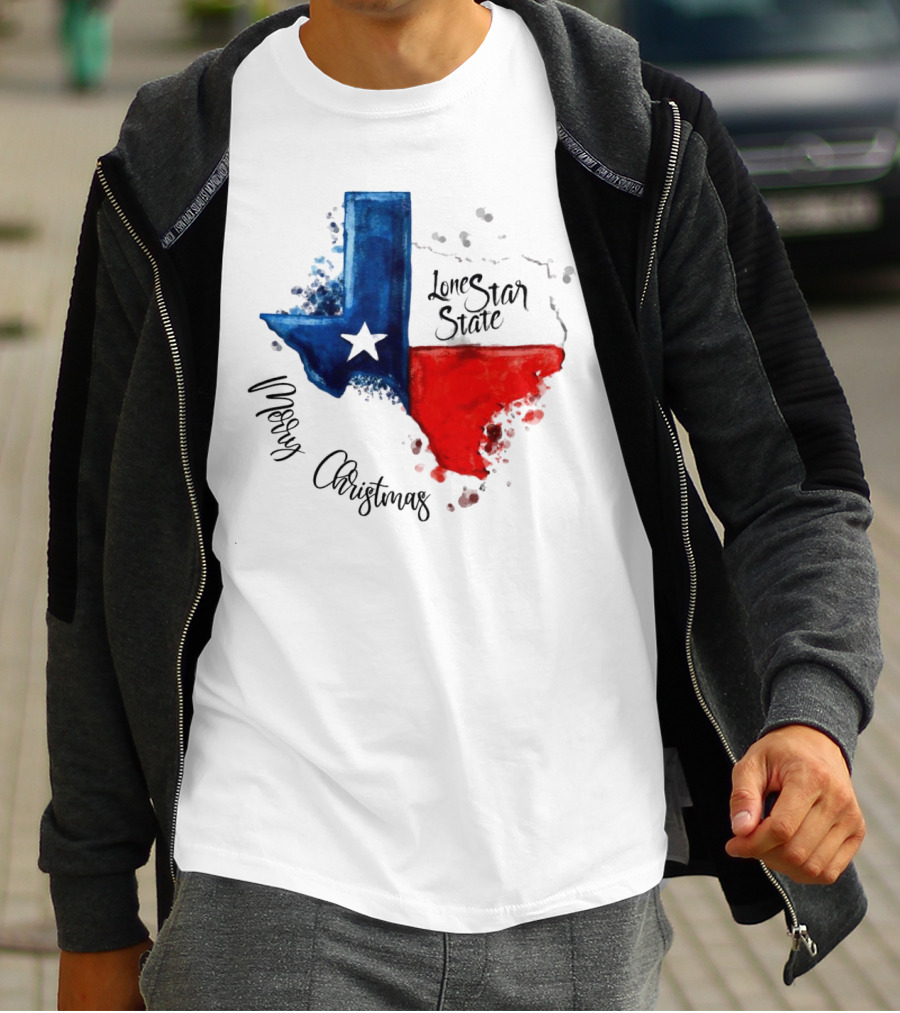 Texas Flag Lone Star State Merry Christmas T-Shirt
