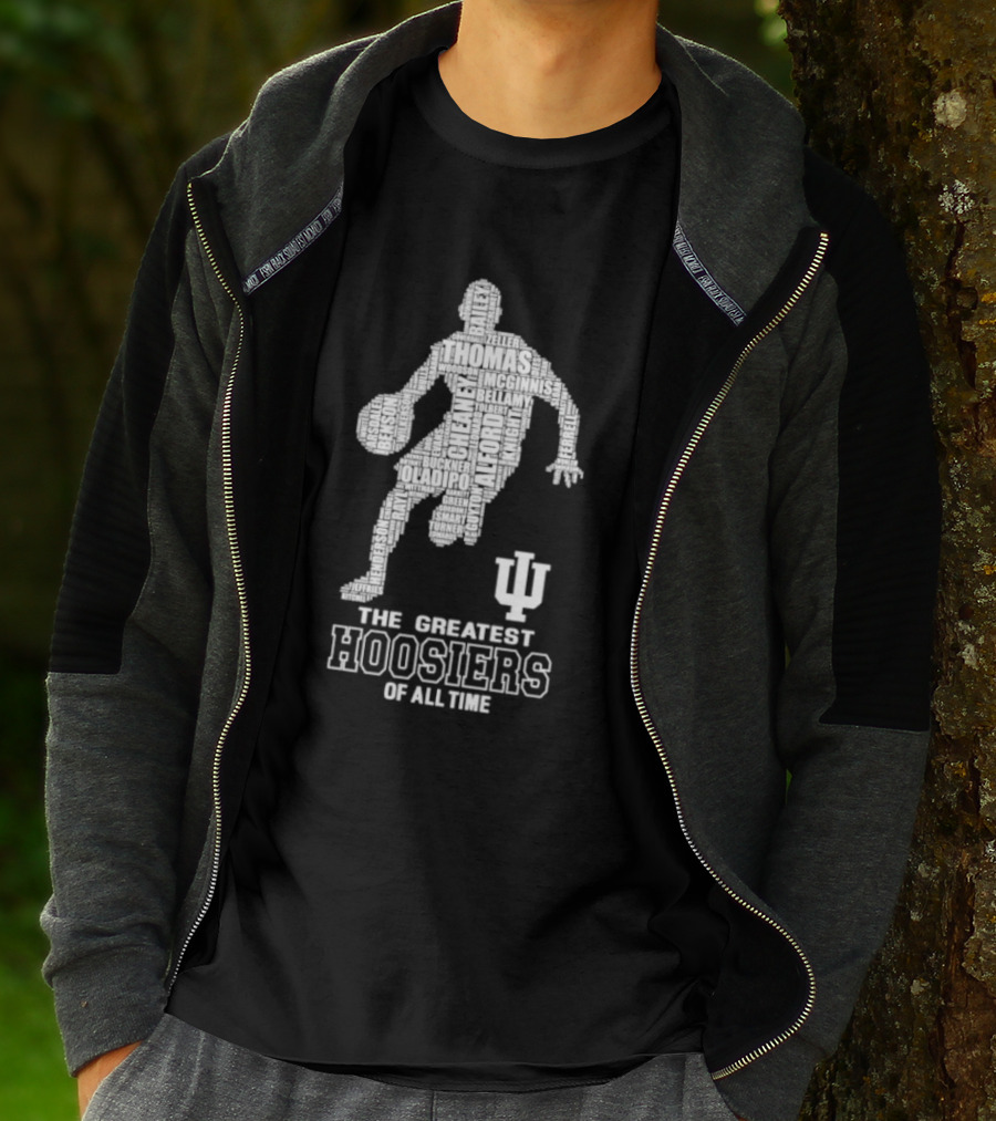 The Greatest Hoosiers Of All Time Basketball Legends Silhouette With IU T-Shirt