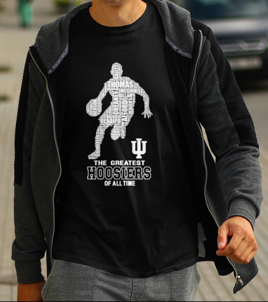 The Greatest Hoosiers Of All Time Basketball Legends Silhouette With IU T-Shirt