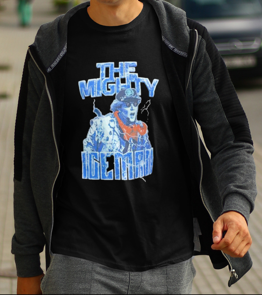 The Mighty Ice Man Electrifying Blue Lightning T-Shirt