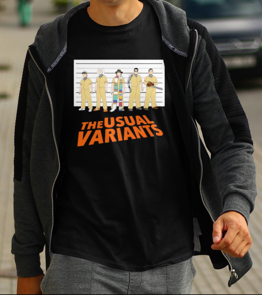 The Usual Variants Parody Featuring Sci-Fi Time Travel Characters In Lineup T-Shirt