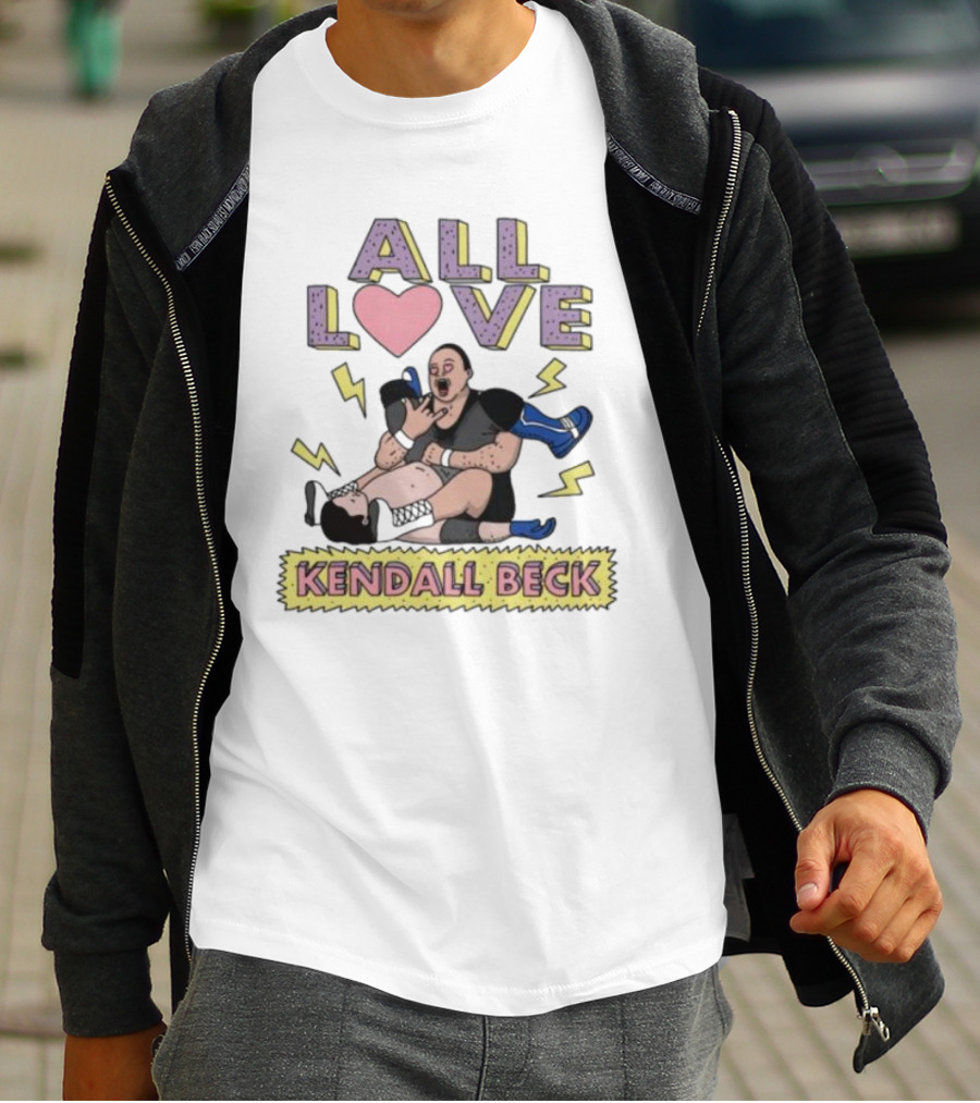 All Love Kendall Beck Wrestling Chokehold Drama With Lightning Bolts T-Shirt