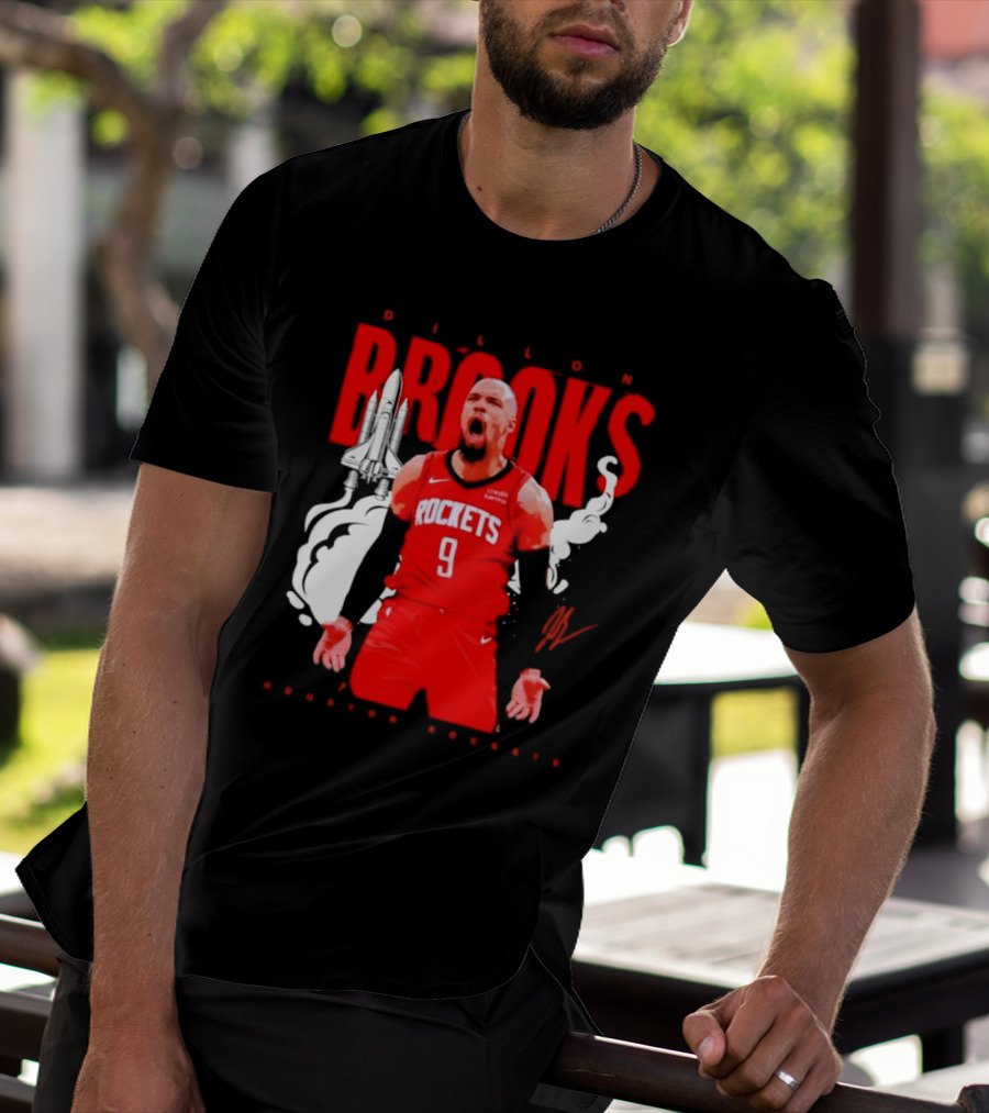 Dillon Brooks Rockets 9 Signature Houston Space T-Shirt