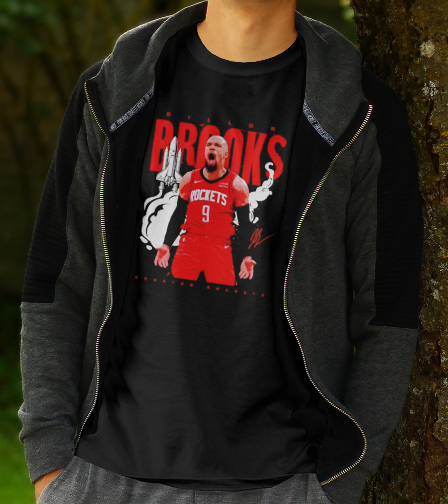Dillon Brooks Rockets 9 Signature Houston Space T-Shirt