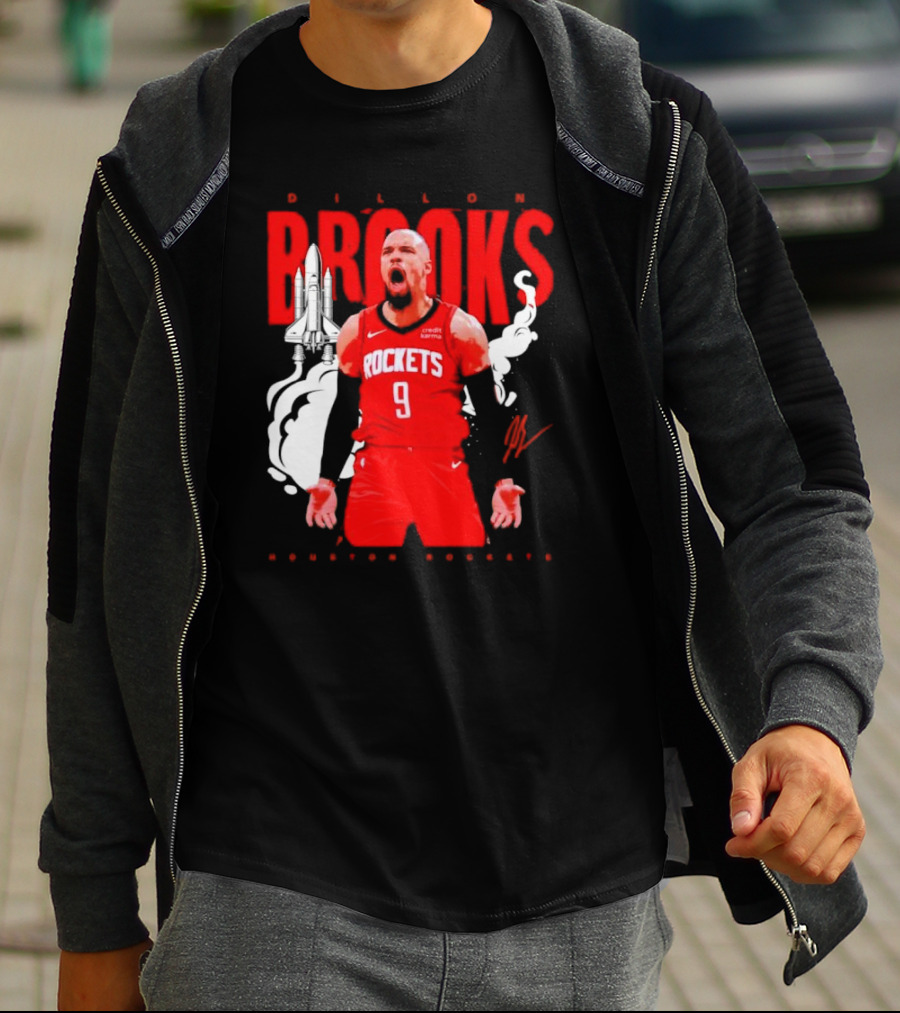 Dillon Brooks Rockets 9 Signature Houston Space T-Shirt