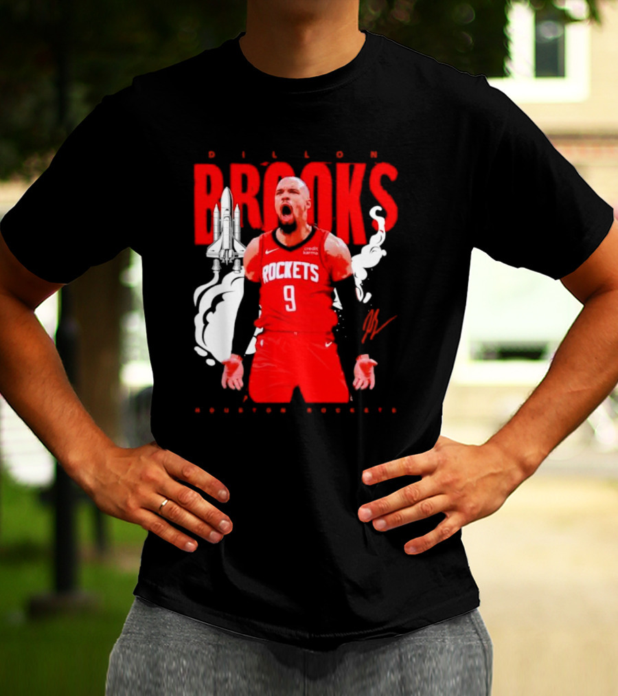 Dillon Brooks Rockets 9 Signature Houston Space T-Shirt