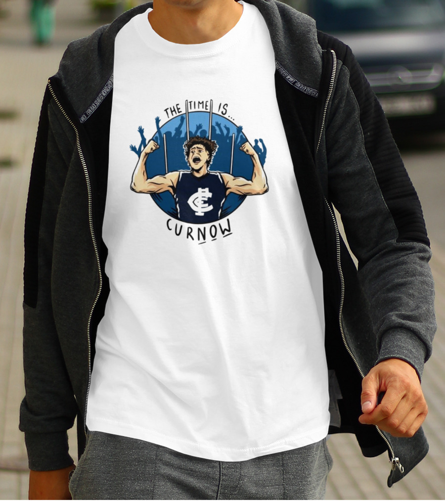 Carlton Football Club The Time Is Curnow AFL Celebratory T-Shirt