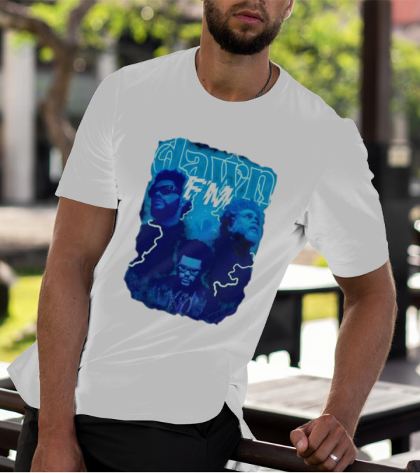 Dawn FM Vintage The Weeknd Blue Trio Image T-Shirt