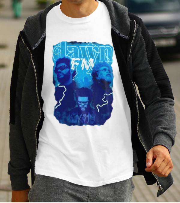 Dawn FM Vintage The Weeknd Blue Trio Image T-Shirt