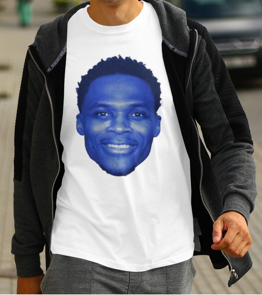 Westbrook Blue Half-tone Big Head T-Shirt