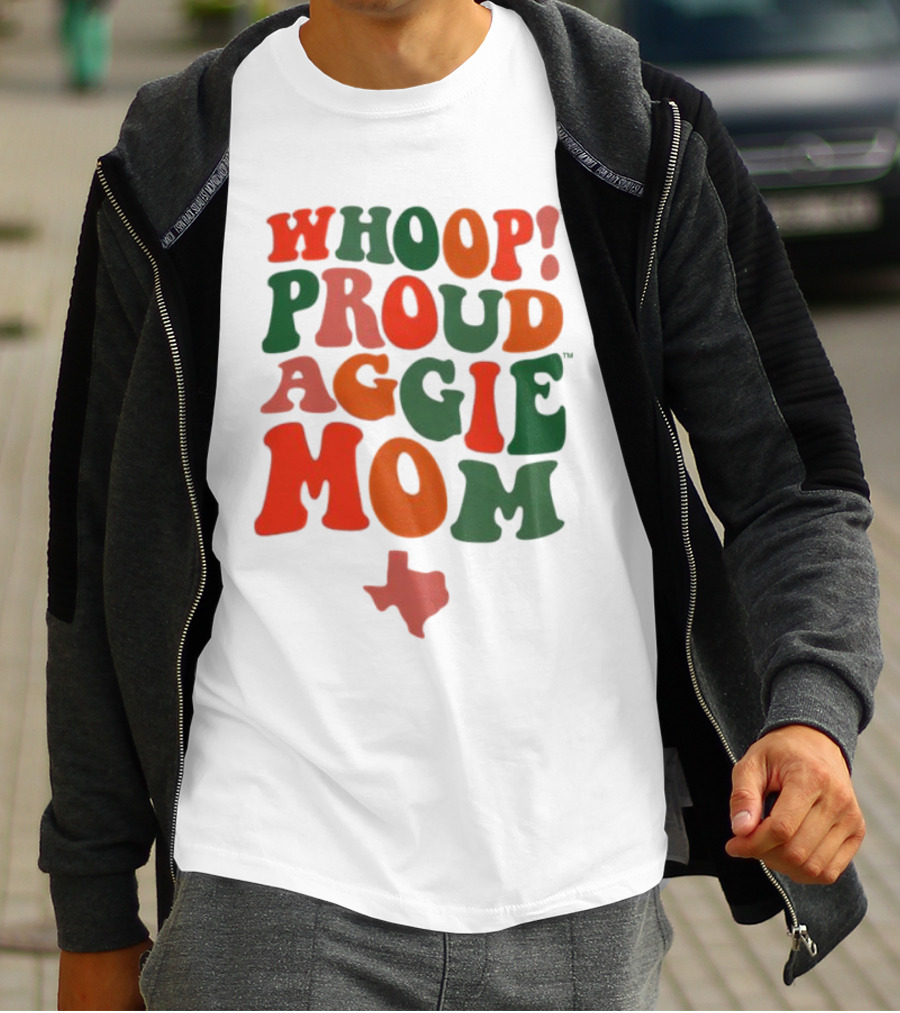 Whoop Proud Aggie Mom Texas Map T-Shirt