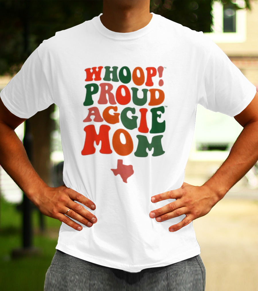 Whoop Proud Aggie Mom Texas Map T-Shirt