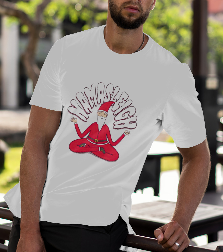Santa Claus Namasleigh Christmas Santa Meditation Holiday T-Shirt