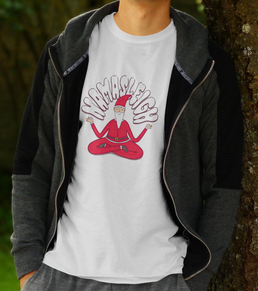 Santa Claus Namasleigh Christmas Santa Meditation Holiday T-Shirt