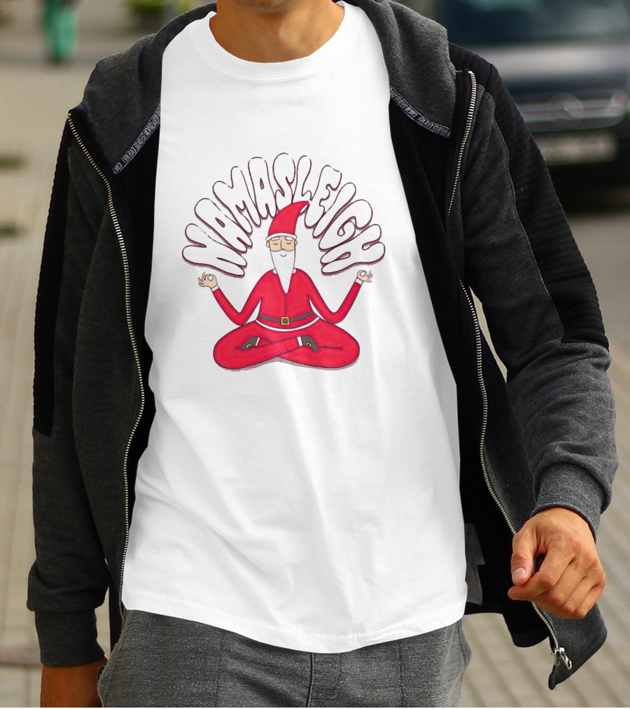 Santa Claus Namasleigh Christmas Santa Meditation Holiday T-Shirt
