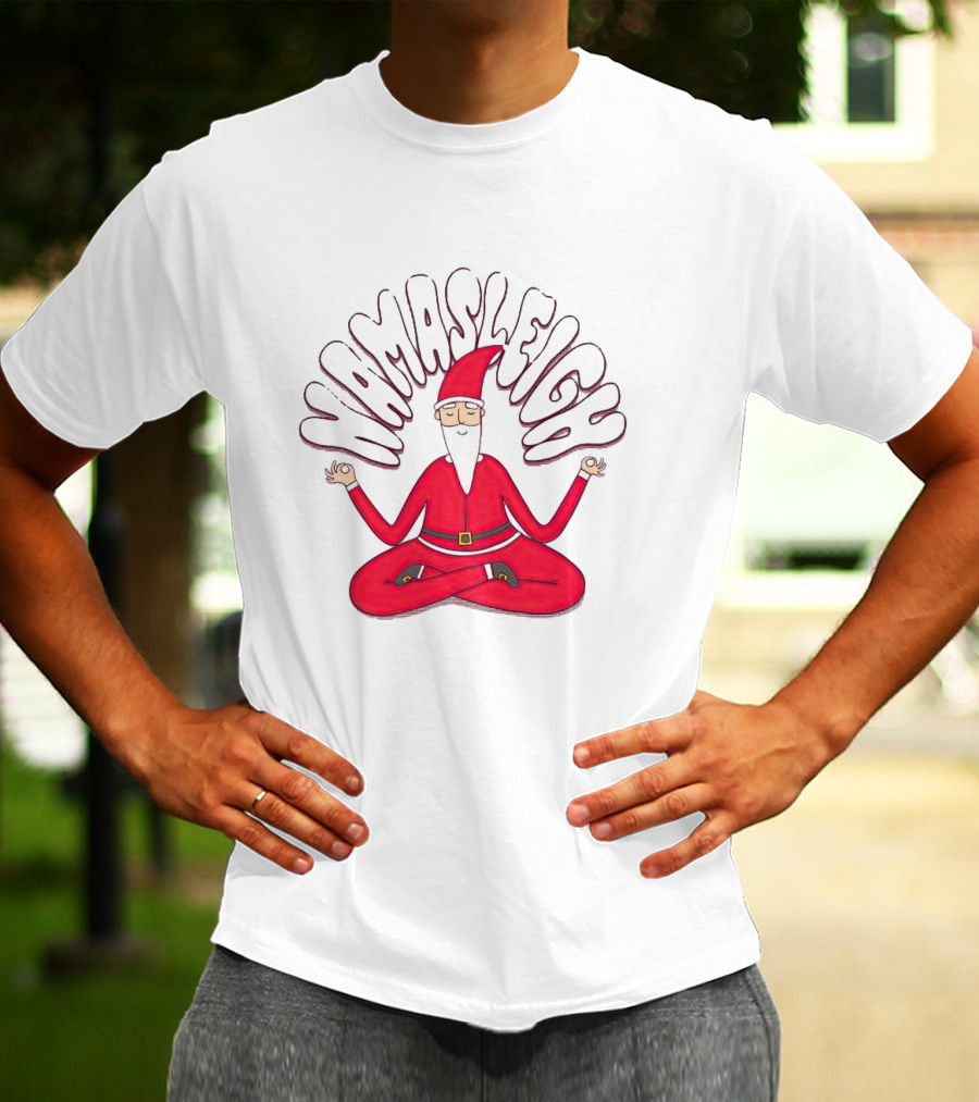 Santa Claus Namasleigh Christmas Santa Meditation Holiday T-Shirt