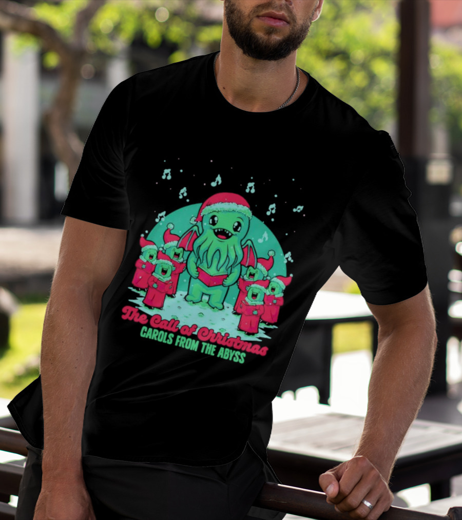 Santa Cthulhu The Call Of Christmas Carols From The Abyss T-Shirt