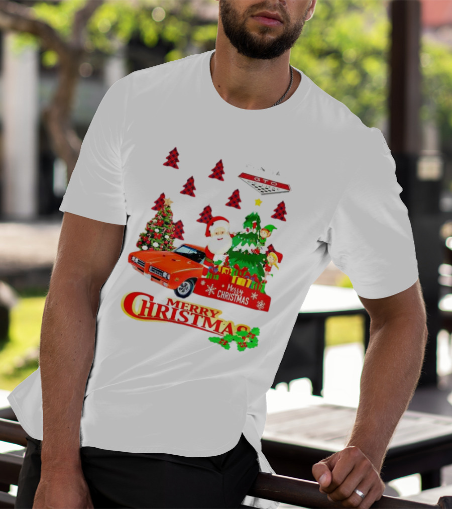 Pontiac GTO Santa Elfs Merry Christmas T-Shirt