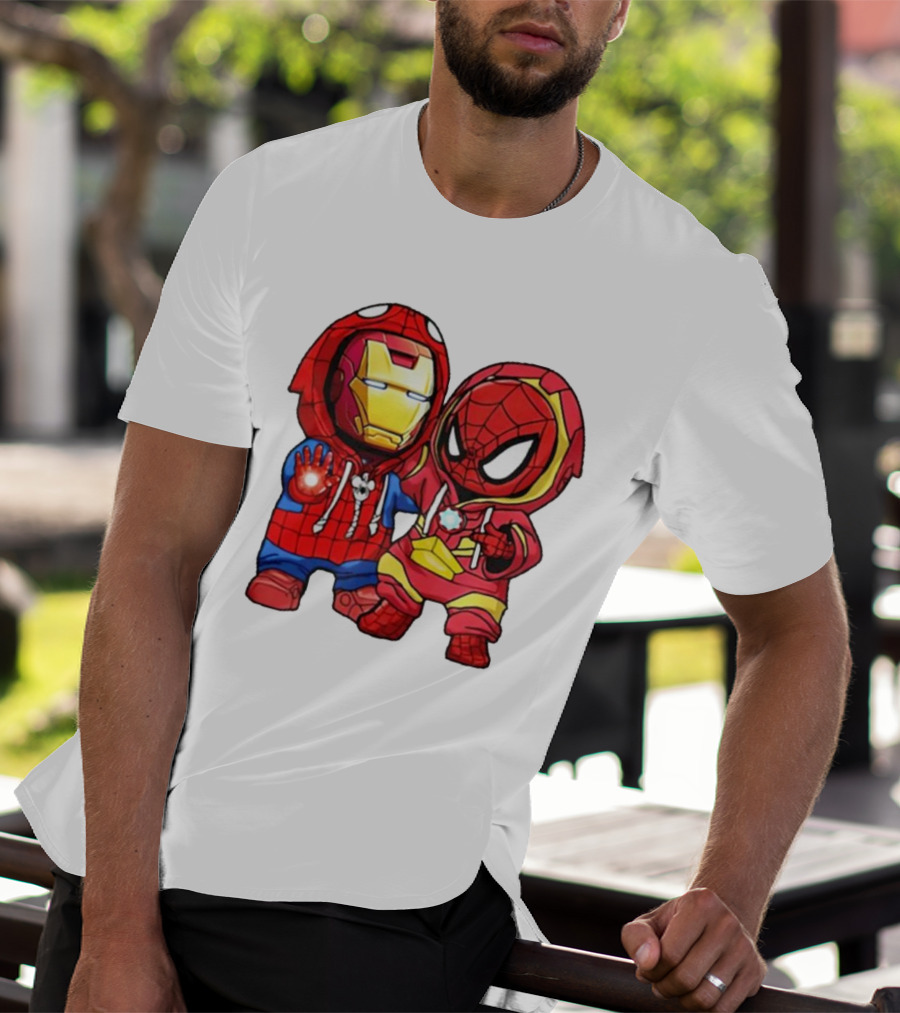 Spider-Man And Iron Man Cute Chibi Hoodie Heroes T-Shirt