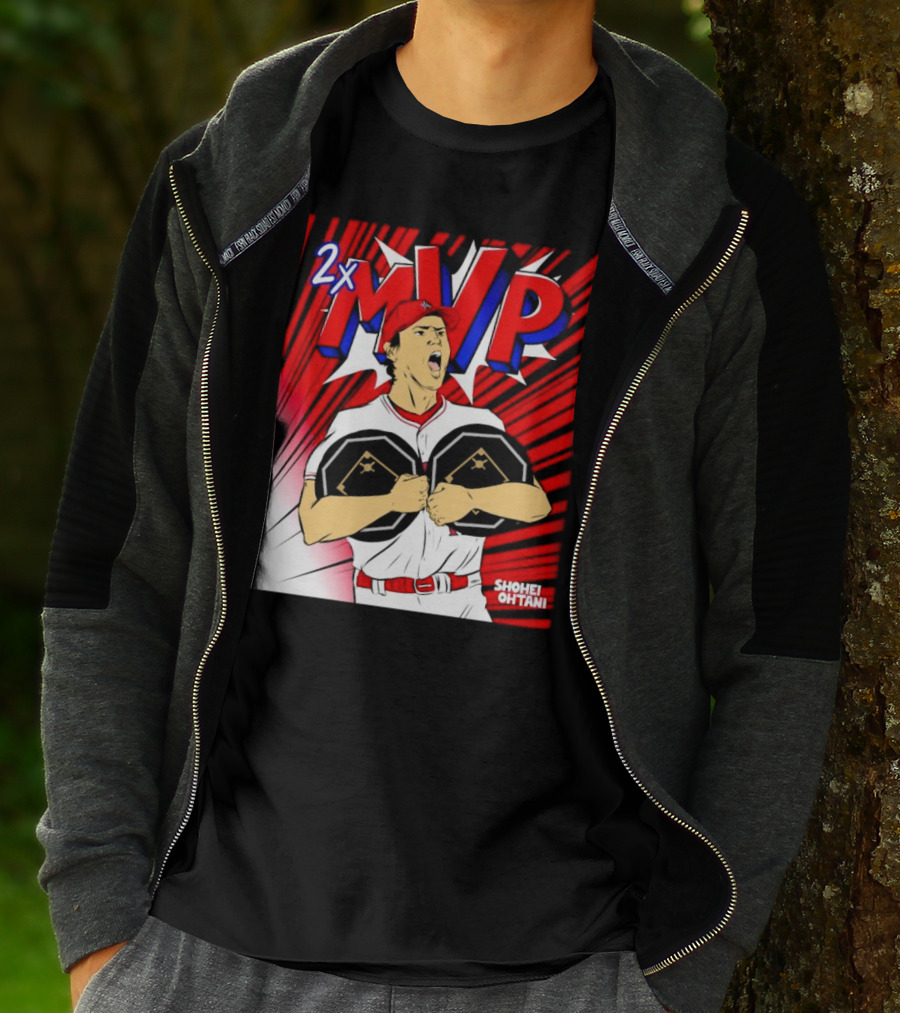 Los Angeles Angels Shohei Ohtani 2x MVP Comic T-Shirt