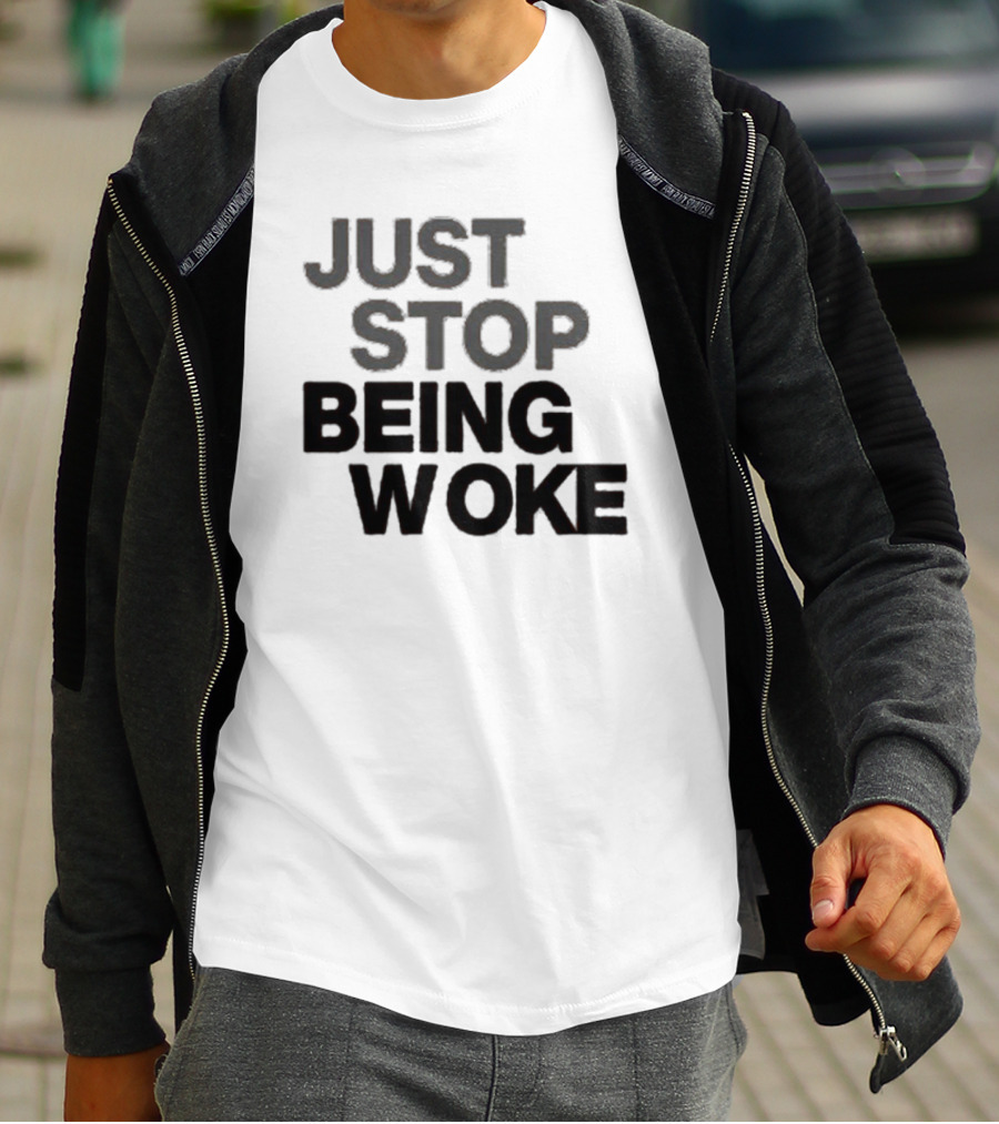 Paula London Just Stop Being Woke Black Lettered Message T-Shirt